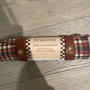 Pendleton Red and Black Plaid Travel Game Set